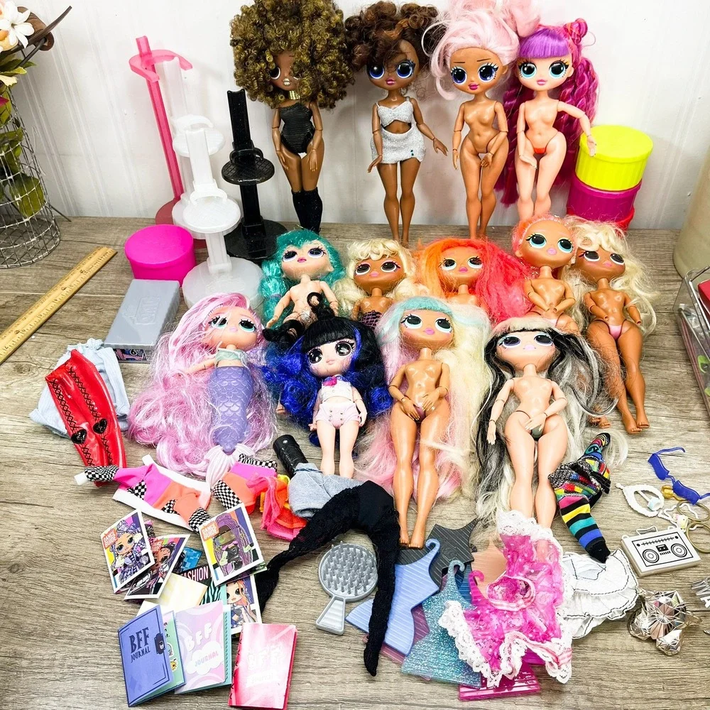 LOL Surprise OMG Doll Lot Accessories Stands Journals 13 Dolls